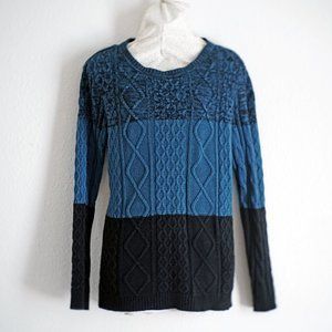 Karen Scott Blue and Black Knit Sweater Women’s Size Medium